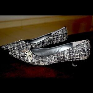 Alfani mixed grey fabric pointy toe shoes size 8